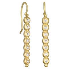 18 Karat Gold Diamant-Granulation Perlen Linie Ohrringe