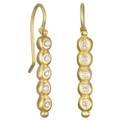 18 Karat Gold Diamant-Granulation Perlen Linie Ohrringe