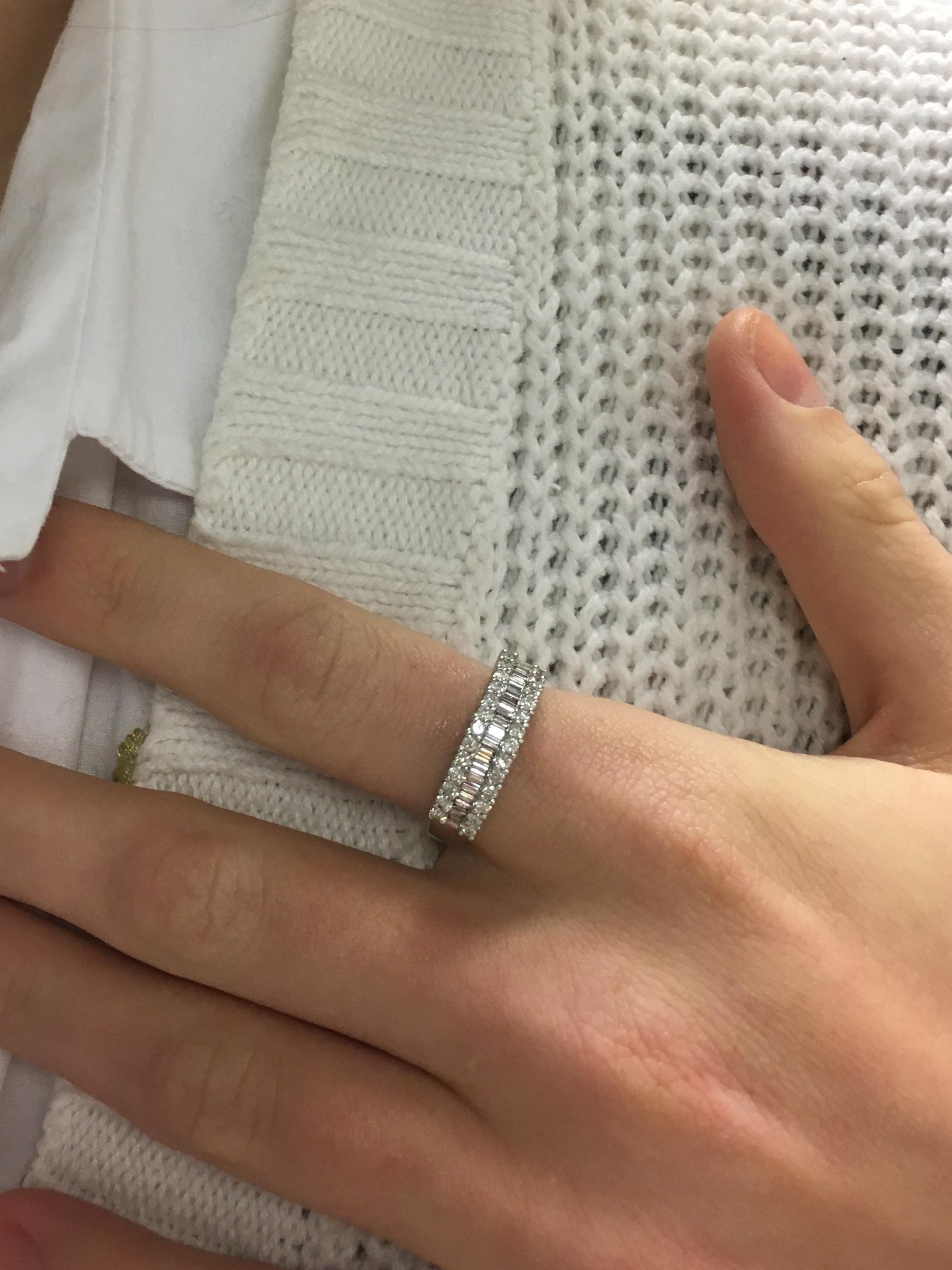 Diamond Half Eternity Ring in 18 Karat White Gold  In Excellent Condition In London, GB