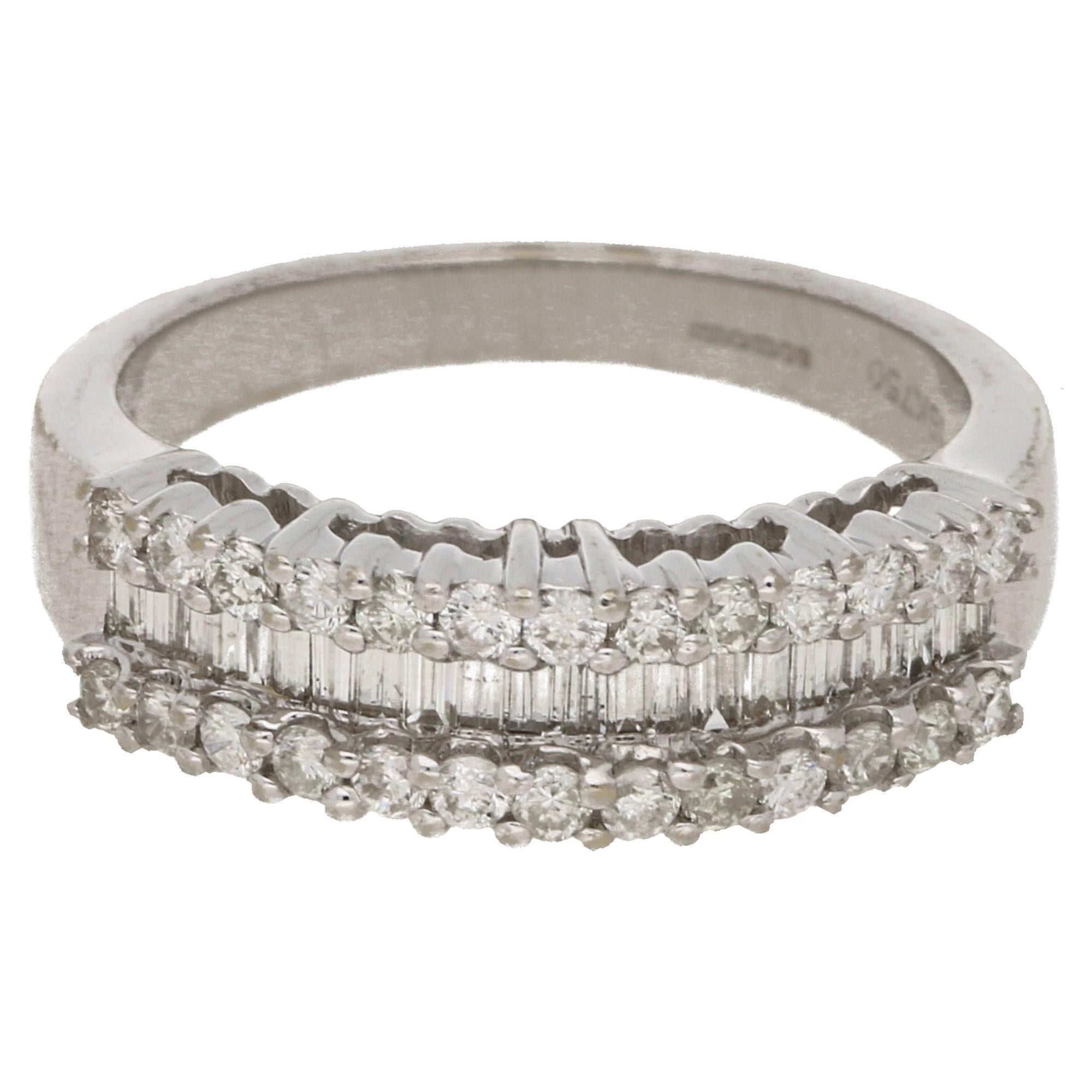 Diamond Half Eternity Ring in 18 Karat White Gold 