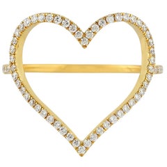 18 Karat Gold Diamond Heart Love Ring