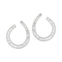 18 Karat Gold Diamond Hoop Earrings, 404 Diamonds, Total Weight 3.49 Carat