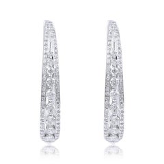 18 Karat Gold Diamond Hoop Earrings