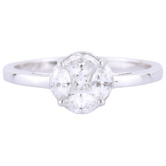 18 Karat Gold Diamond "Illusion-Set" Ring