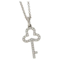 Diamond Set Key Pendant in 18 Karat Gold 