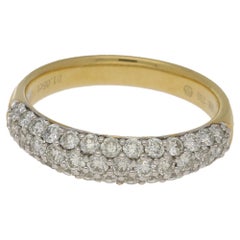 18 Karat Gold Diamond Pave Half Eternity Ring