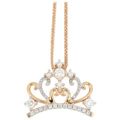 Colgante de Diamantes de Oro de 18 Kilates 'Con Collar'