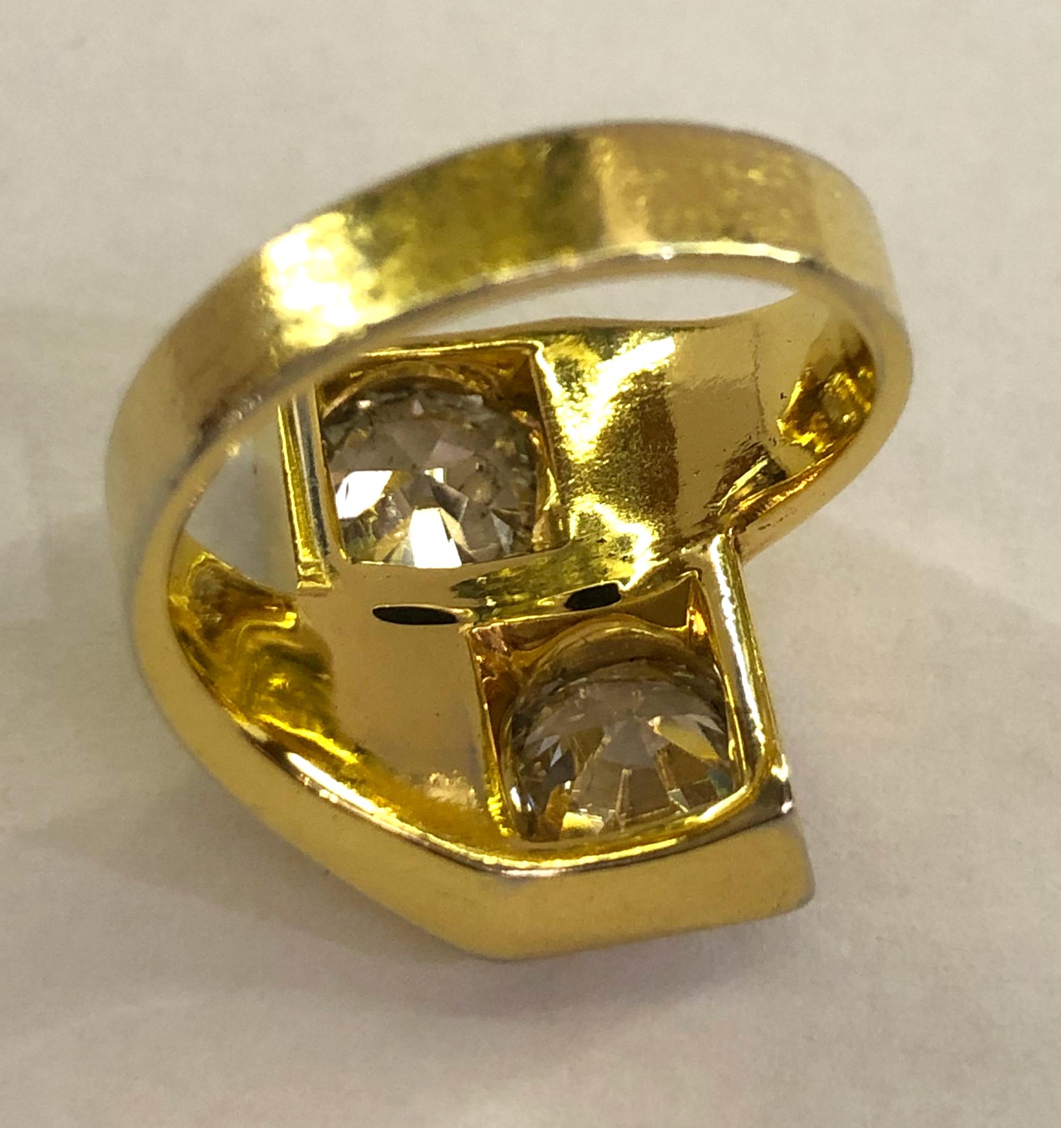 gold band with big diamond