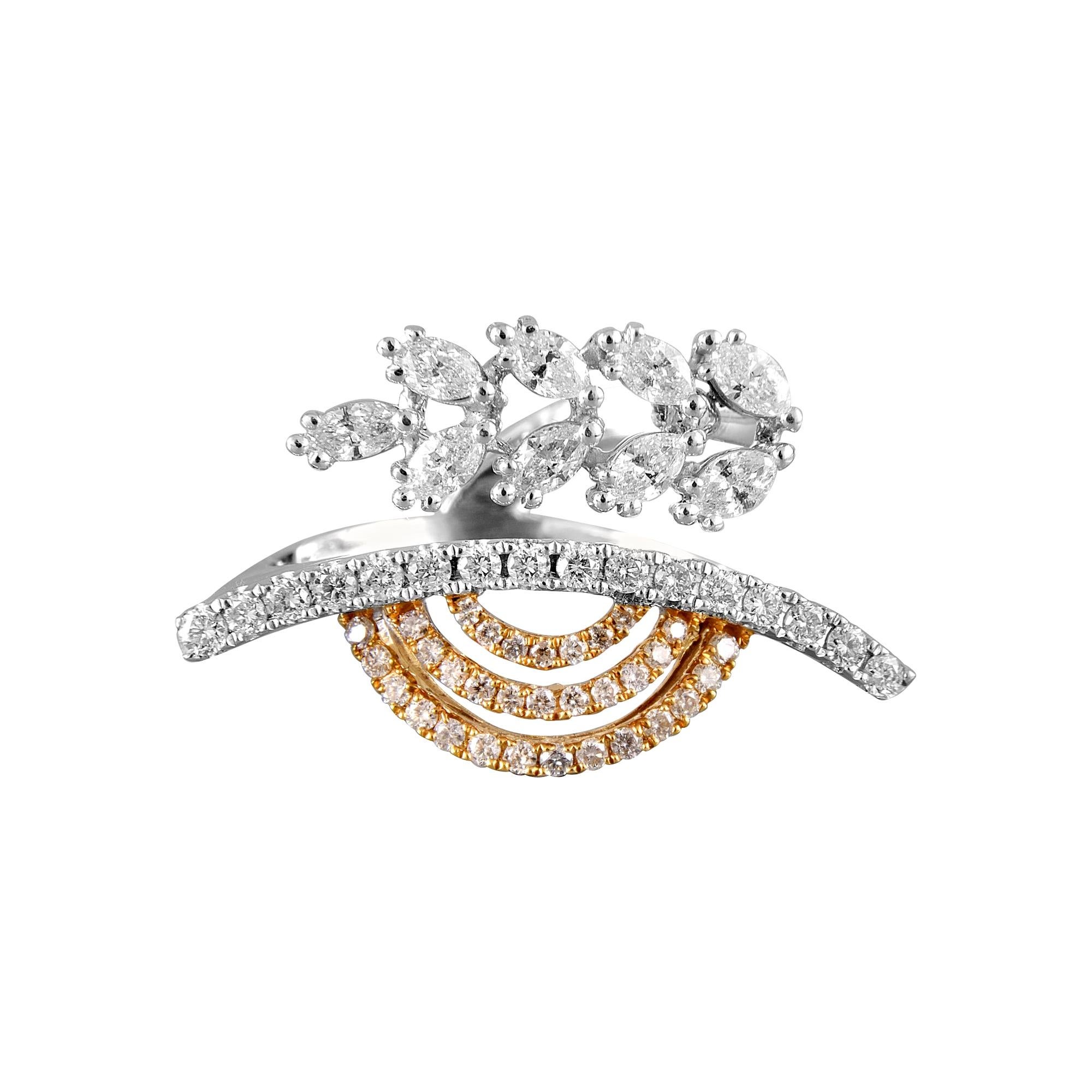 Diamond 18k Gold Ring For Sale