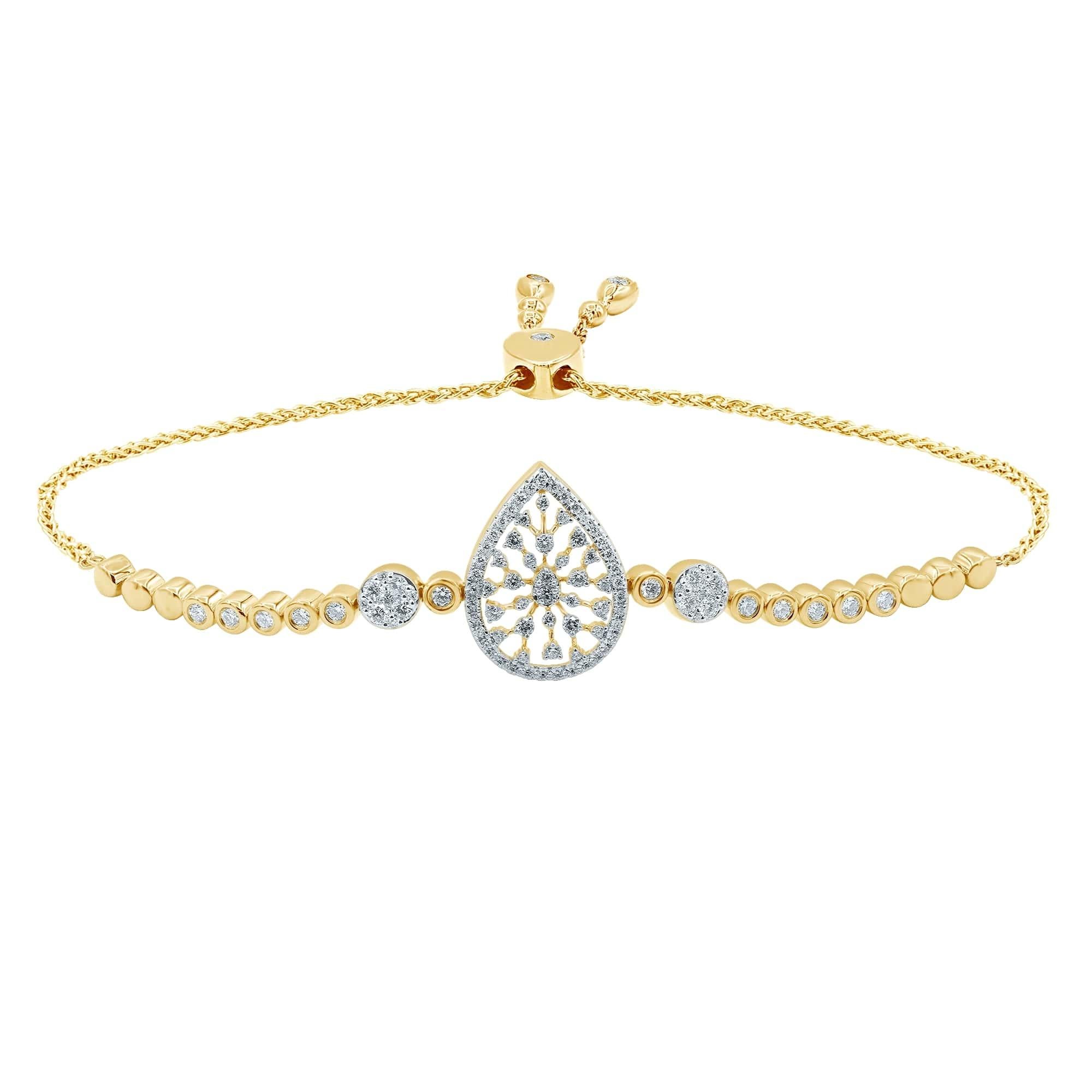 Bracciale con fiocchi di neve tondi e diamanti in oro 18 carati In condizioni Nuovo in vendita a Hoffman Estate, IL