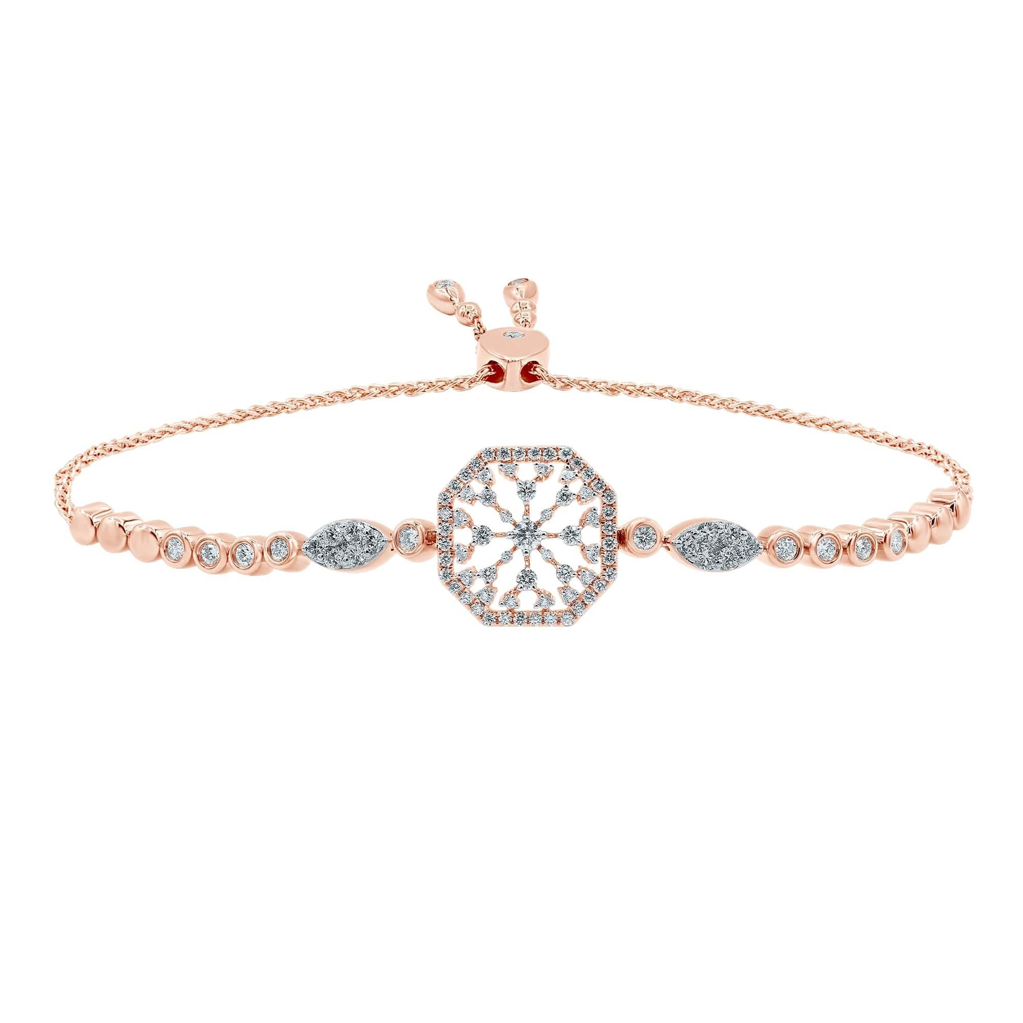 Collana con ciondolo grande con diamante e fiocco di neve in oro 14 carati in vendita 2