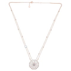 14 Karat Gold Diamond Snowflake Medium Pendant Necklace