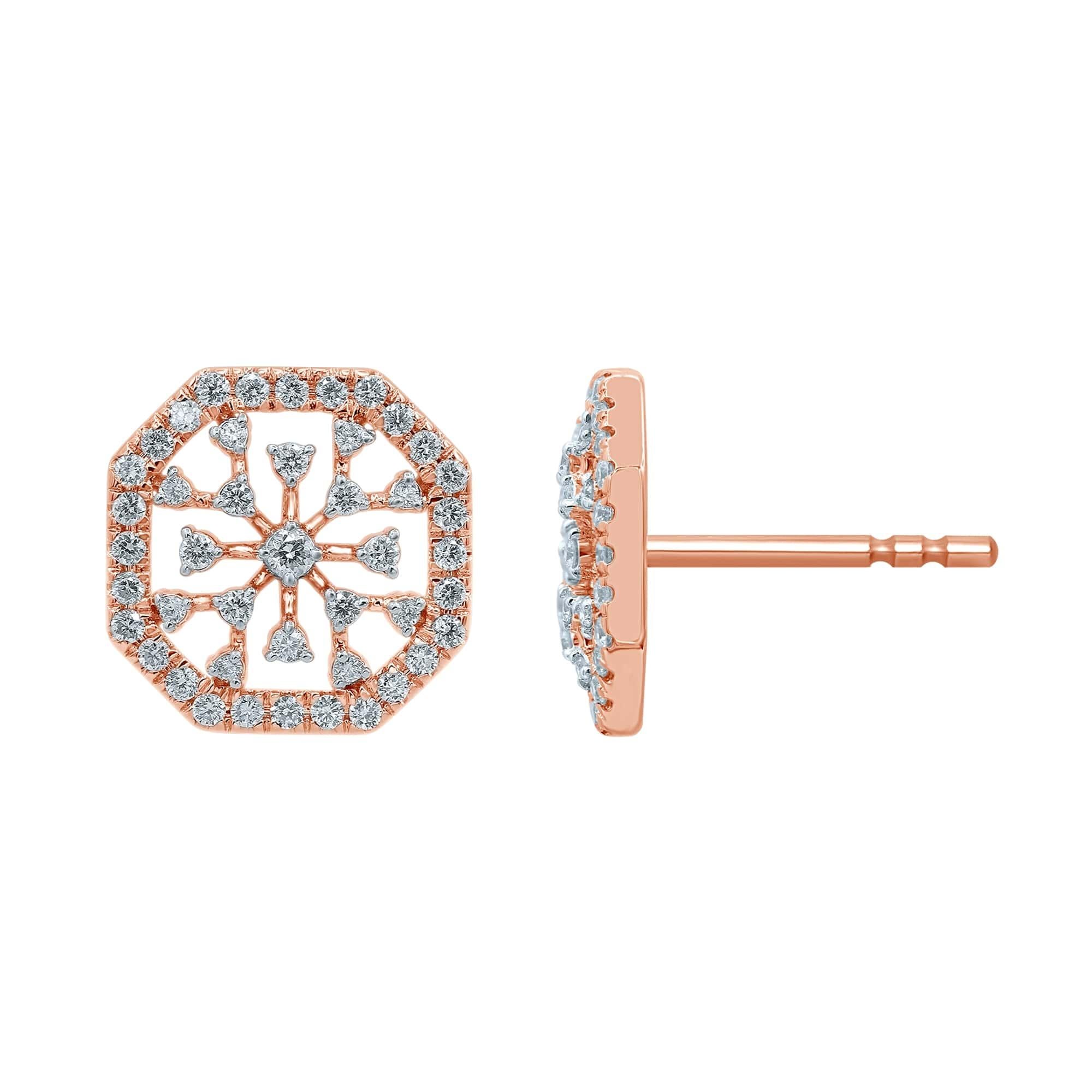 18 Karat Gold Diamond Snowflake Small Pendant Necklace For Sale 1