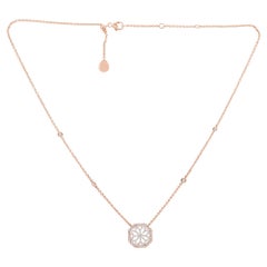 18 Karat Gold Diamond Snowflake Small Pendant Necklace