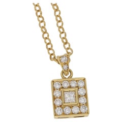 18 Karat Gold Diamond Square Cluster Pendant 18 Karat Gold Diamond Square Cluster Pendant