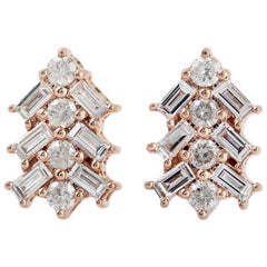 Clous d'oreilles en or 18 carats et diamants