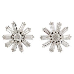 18 Karat Gold Diamond Stud Earrings