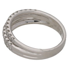 18 Karat Gold Diamond Three-Row Ring