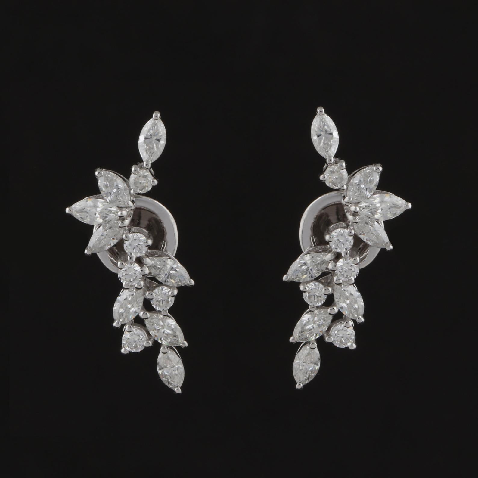 diamond vine earrings