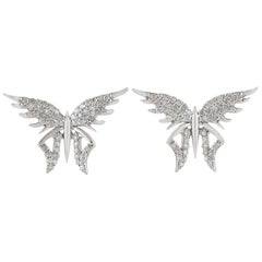 18 Karat Gold Diamond Wing Stud Earrings