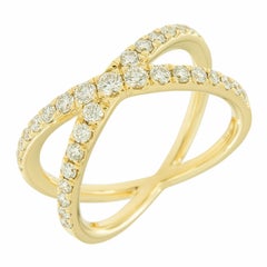 18 Karat Gold and Diamond X Crossover Ring by Campanelli & Pear