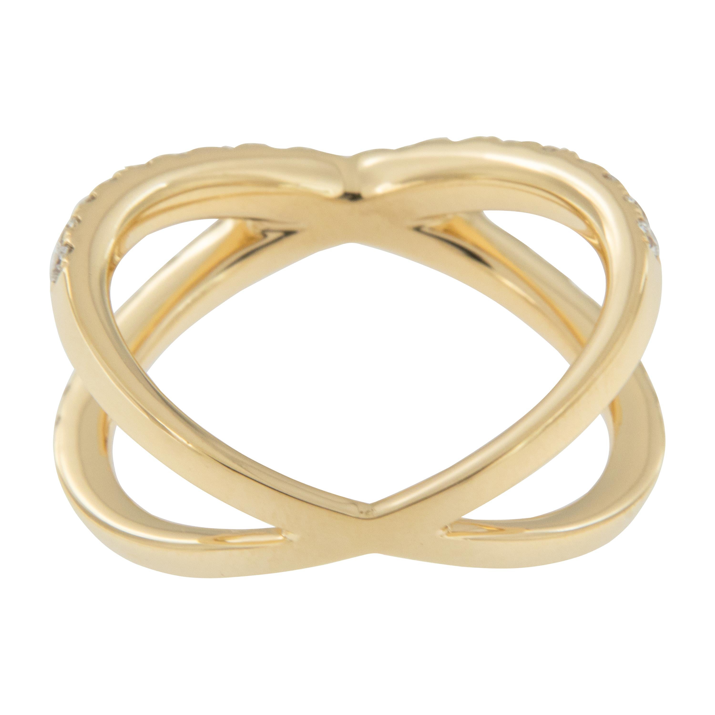 18 Karat Gold und Diamant X Crossover Ring von Campanelli & Pear im Zustand „Neu“ im Angebot in Troy, MI