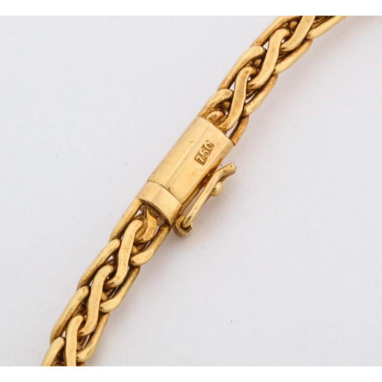 18 Karat Gold, Diamonds and Chinese Jade Necklace and Bracelet Set 3