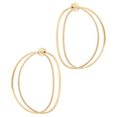 DELFINA DELETTREZ 18 Karat Gold Diamonds Double Hoop Earrings
