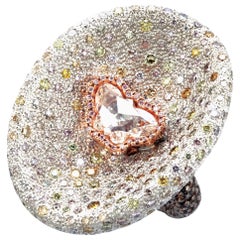 18 Karat Gold Metamorphosis Butterfly Ring w/ Naturally Colored Diamonds