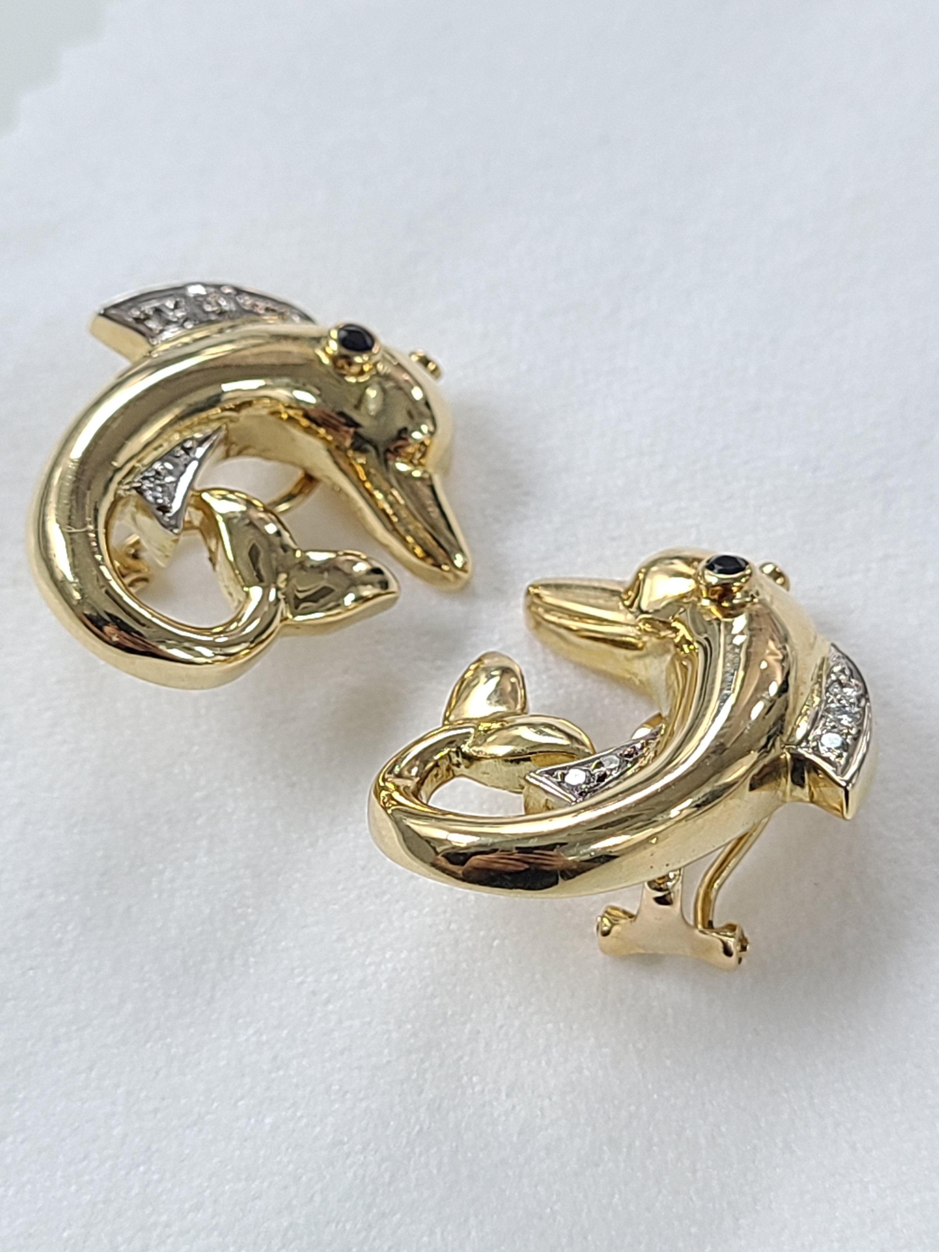 dolphin earrings gold