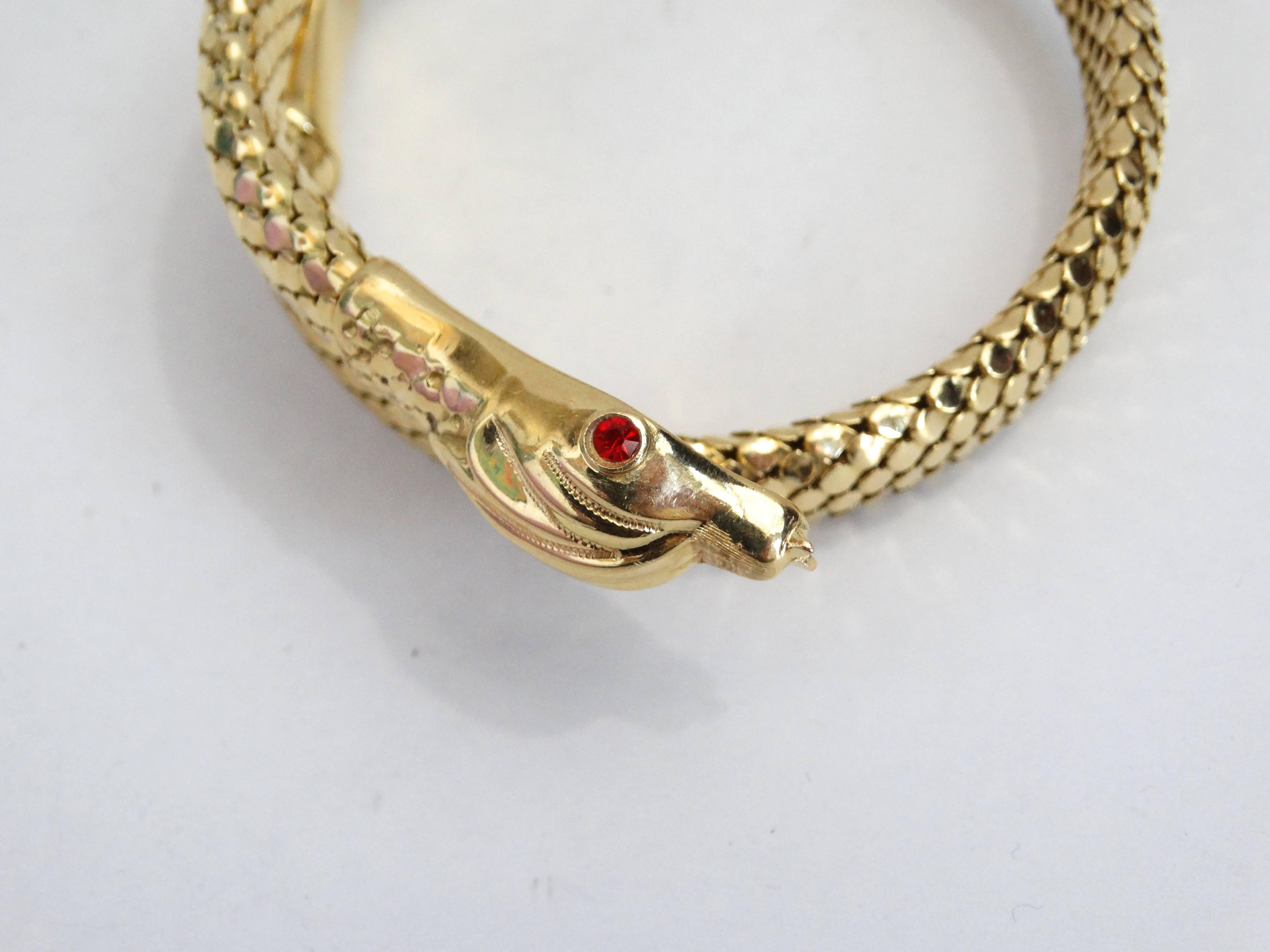 18 Karat Gold Double Headed Serpent Wrap-Around Bracelet In Excellent Condition For Sale In Scottsdale, AZ