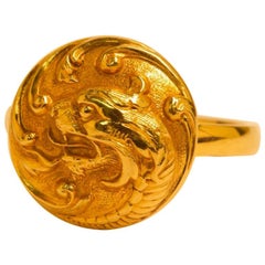 18 Karat Gold Dragon Ring