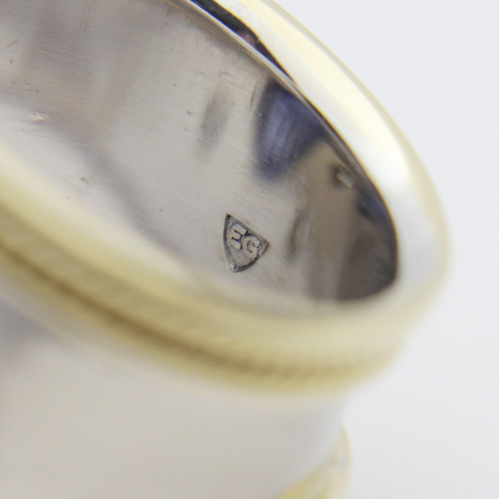 Women's 18 Karat Gold, Elizabeth Gage 'Templar' Ring with Sapphire and Diamonds