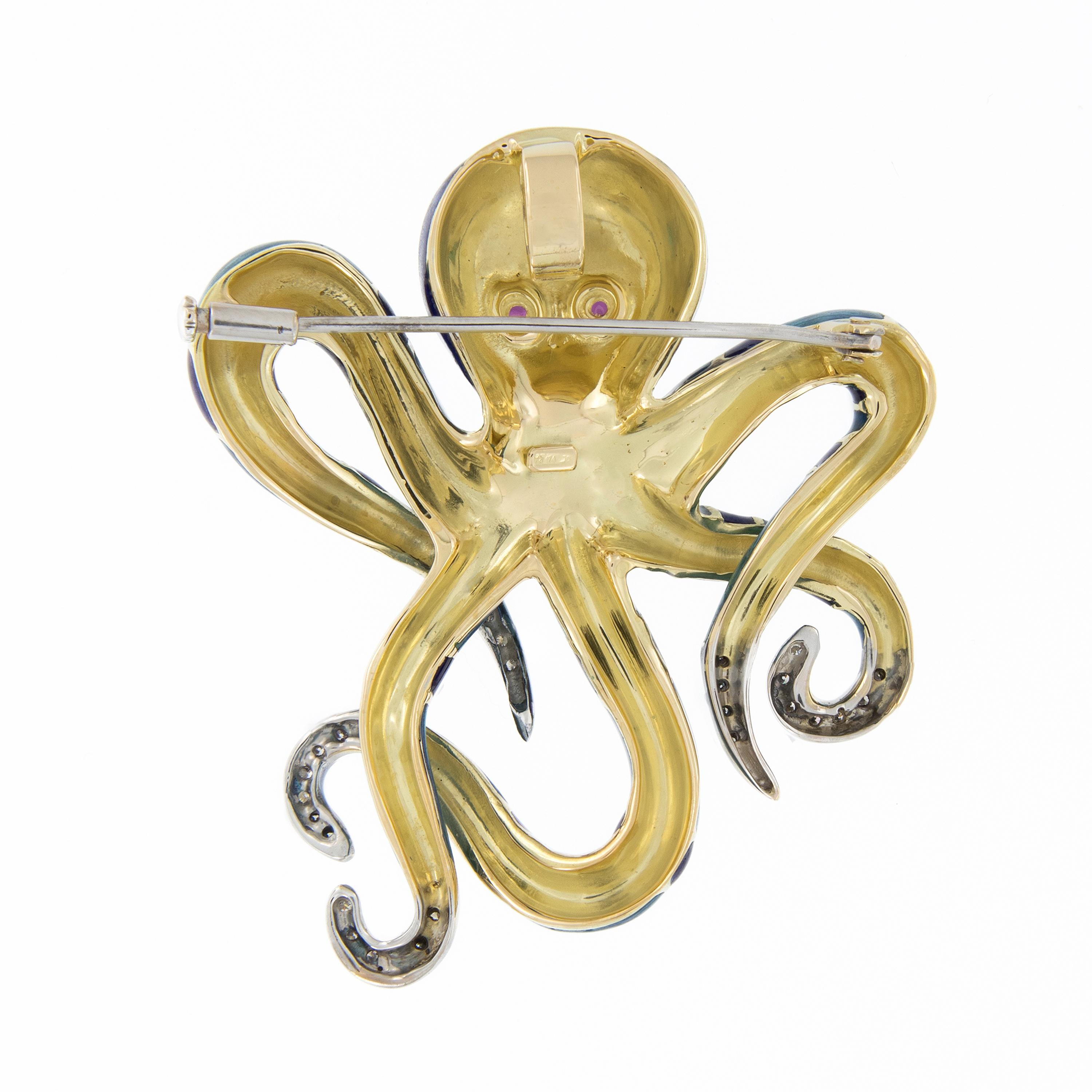 blue and gold octopus