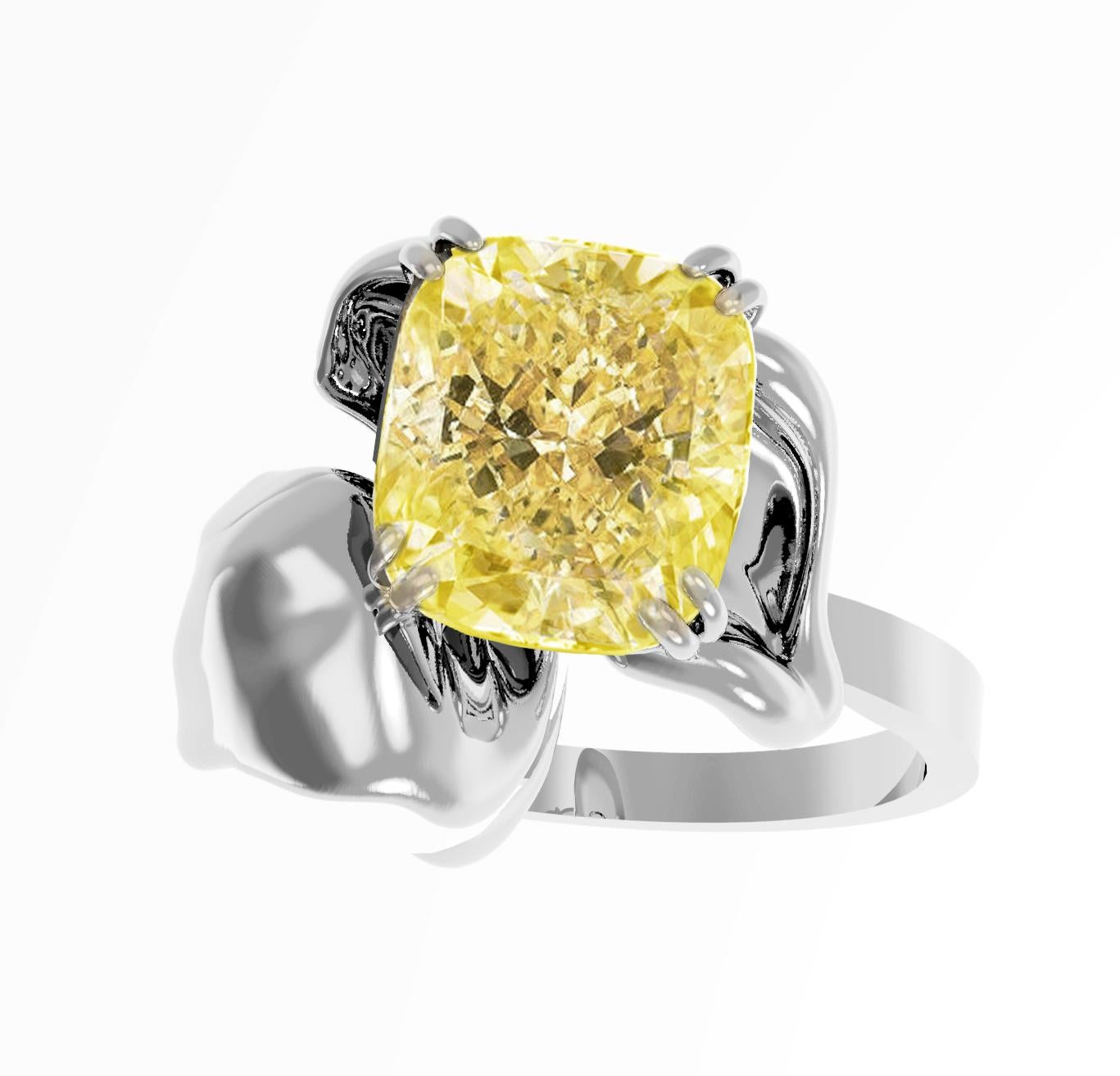 1.5 carat yellow diamond ring