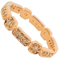 18 Karat Gold Eternity Band with 0.42 Carat of Natural Fancy Yellow Diamond