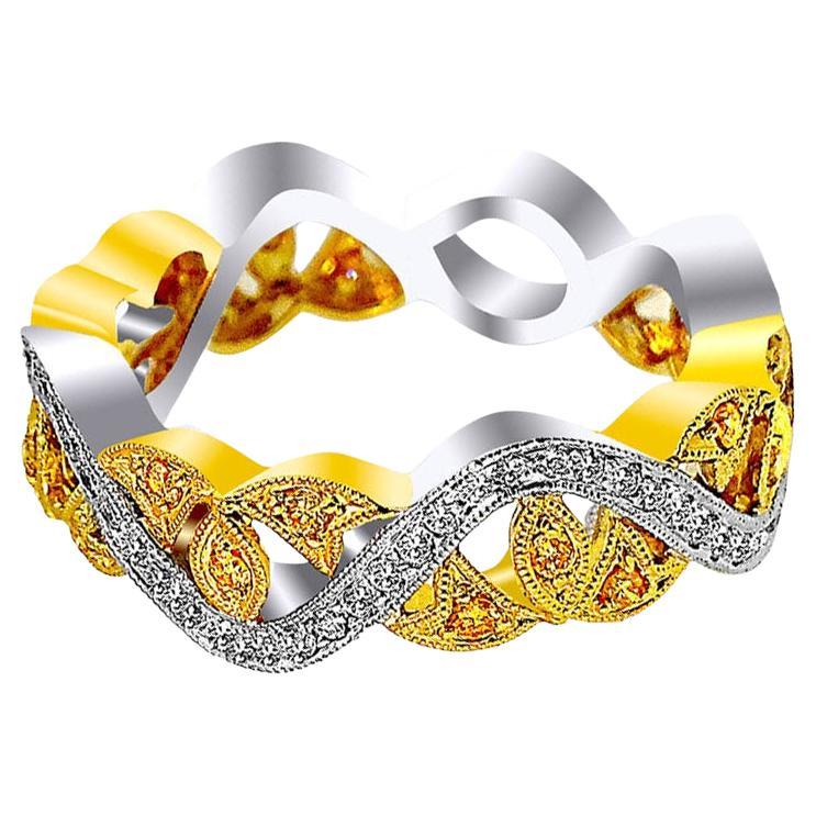 18 Karat Gold Etruscan Style Diamond Ring For Sale