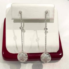 18 Karat White Gold Etruscan Style Drop Earrings