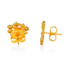 Fancy Slice Diamond 18 Karat Gold Stud Earrings