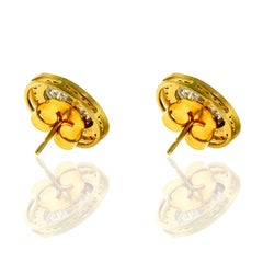 18 Karat Gold Fancy Slice Diamond Stud Earrings