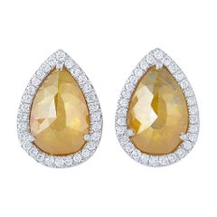 Fancy Diamond 18 Karat Gold Stud Earrings