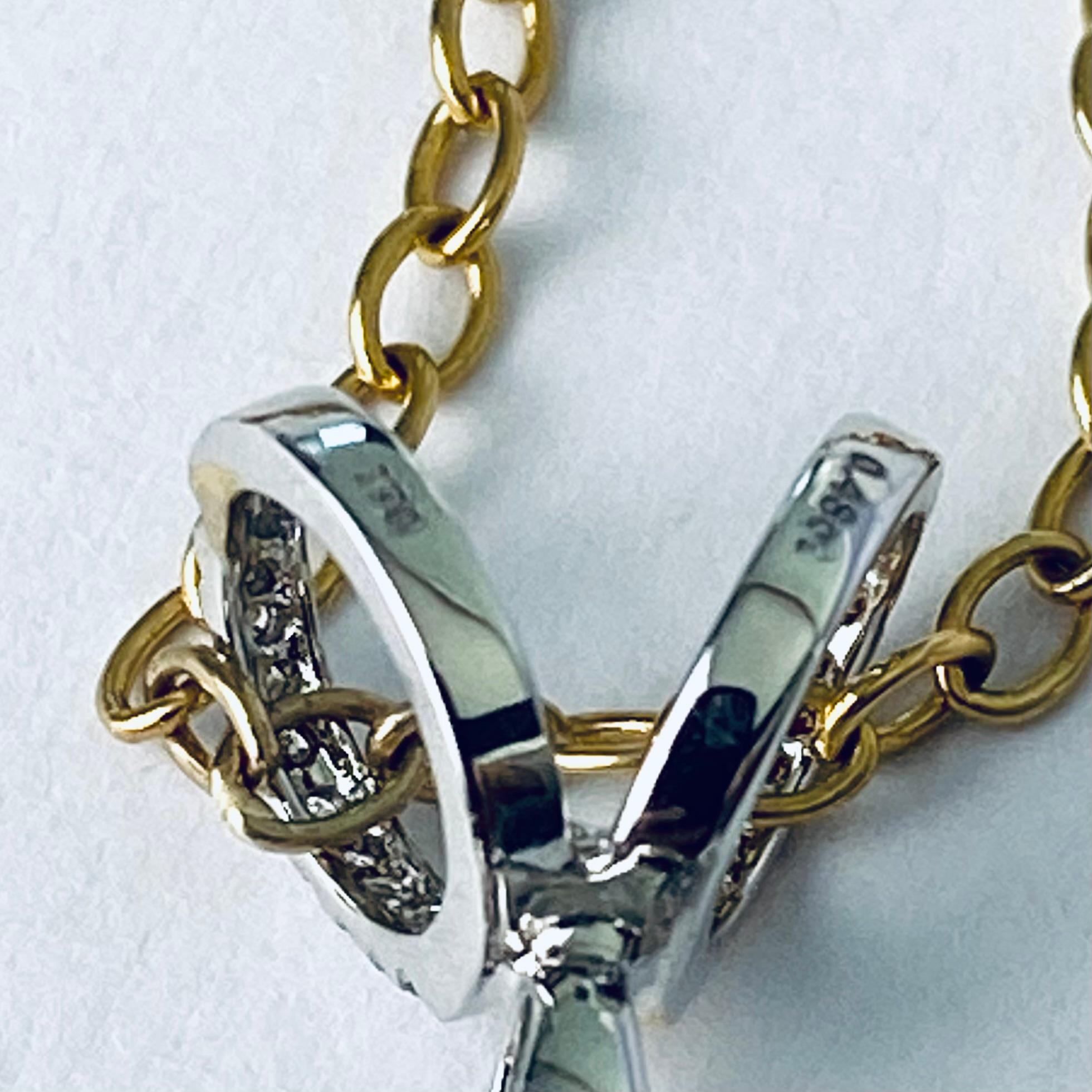 18 Karat Gold Fancy White Yellow Diamond 0.60 Carat White Golden Pearls Pendant  For Sale 3