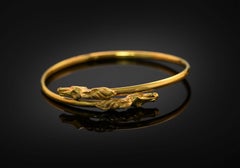18 Karat Gold Flexible Horse Head Bangle