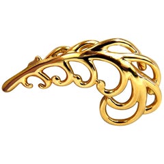 18 Karat Gold geblümte Brosche Pin