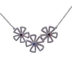 18 Karat Gold Flower Necklace with 1.12 Carat of Diamond, Botanical Collection