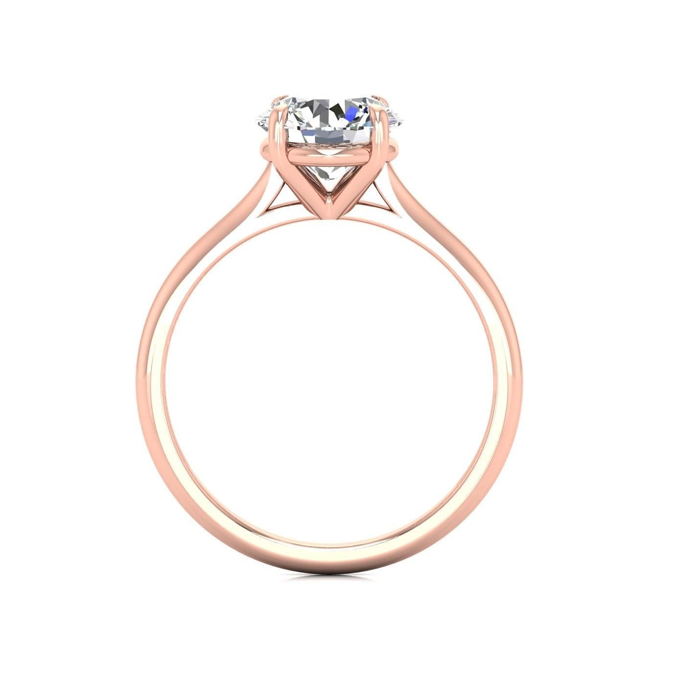 For Sale:  18 Karat Gold Four Prong Solitaire 1 Carat Round Brilliant Diamond I SI2 GIA 3