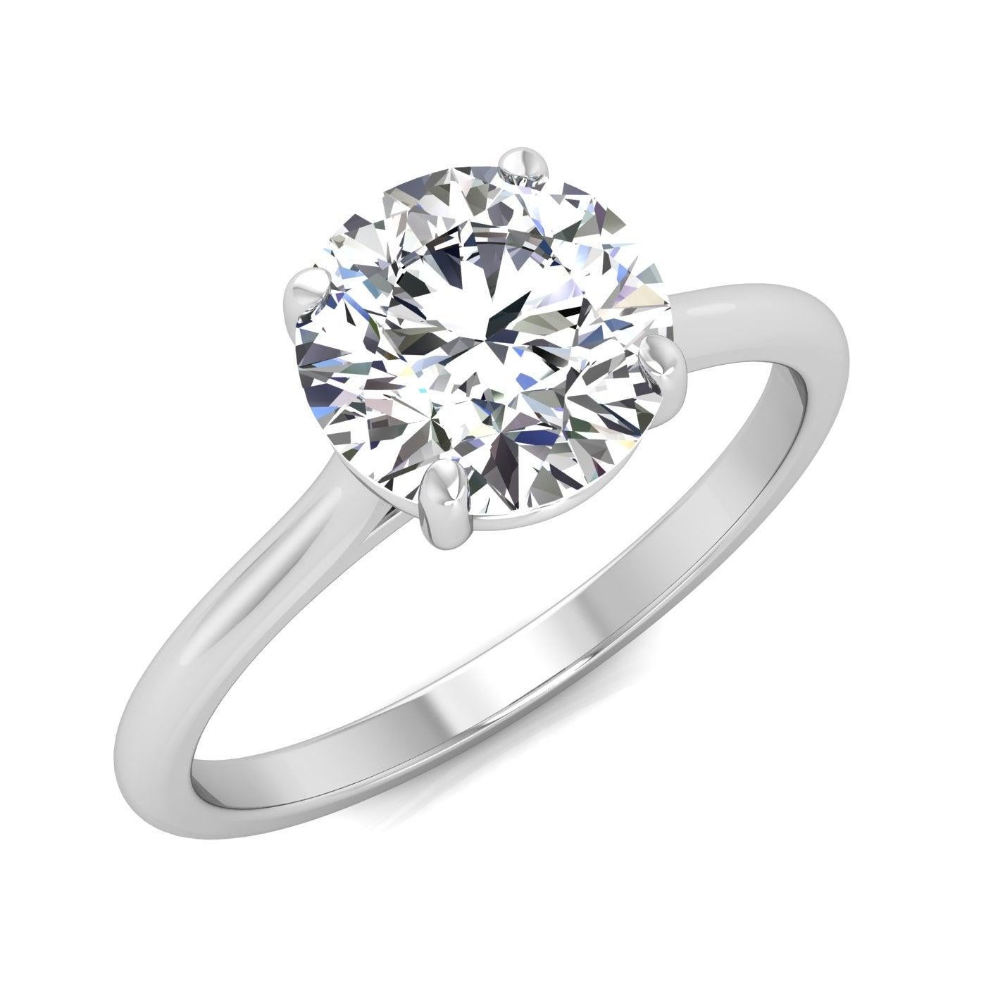 For Sale:  18 Karat Gold Four Prong Solitaire 1 Carat Round Brilliant Diamond I SI2 GIA 2