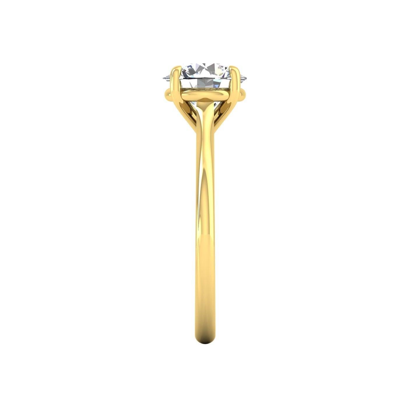 For Sale:  18 Karat Gold Four Prong Solitaire 1 Carat Round Brilliant Diamond F VS2 GIA 4
