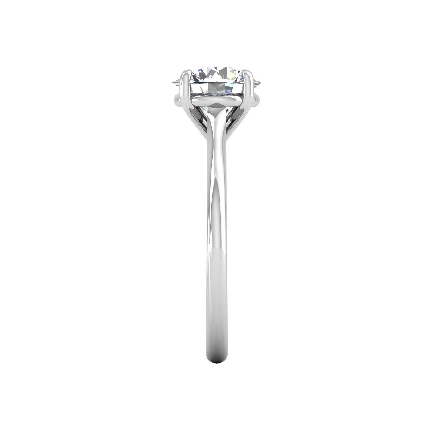 For Sale:  18 Karat Gold Four Prong Solitaire 1 Carat Round Brilliant Diamond I SI2 GIA 4