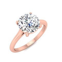 18 Karat Gold Four Prong Solitaire 1.5 Carat Round Brilliant Diamond H VS2 GIA